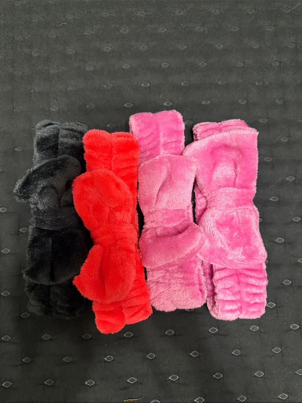 Source Unknown Plush Bow Headbands - Black, Red, Light Pink, Hot Pink